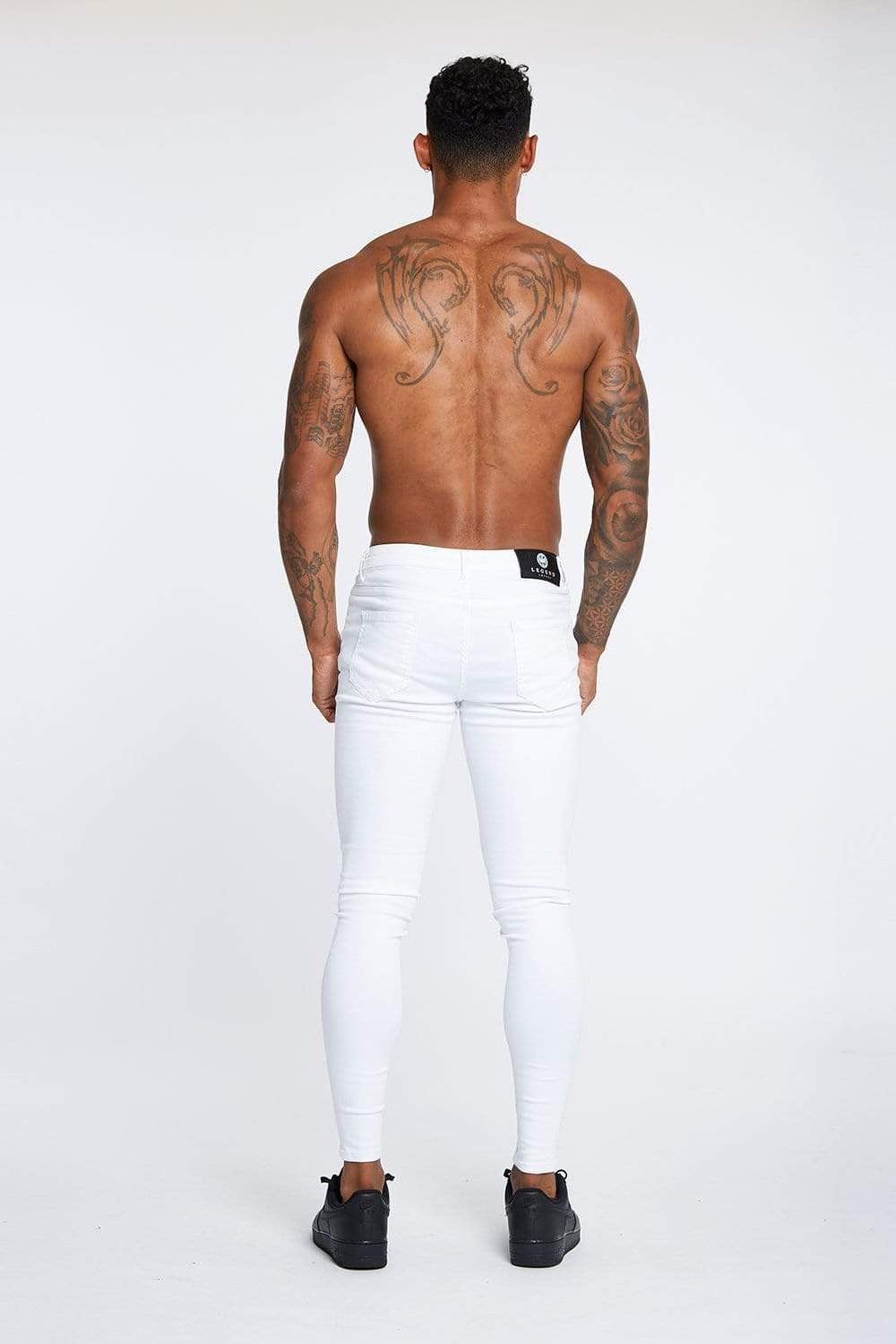 SKINNY FIT KOT PANTOLON YIRTIKSIZ - BEYAZ