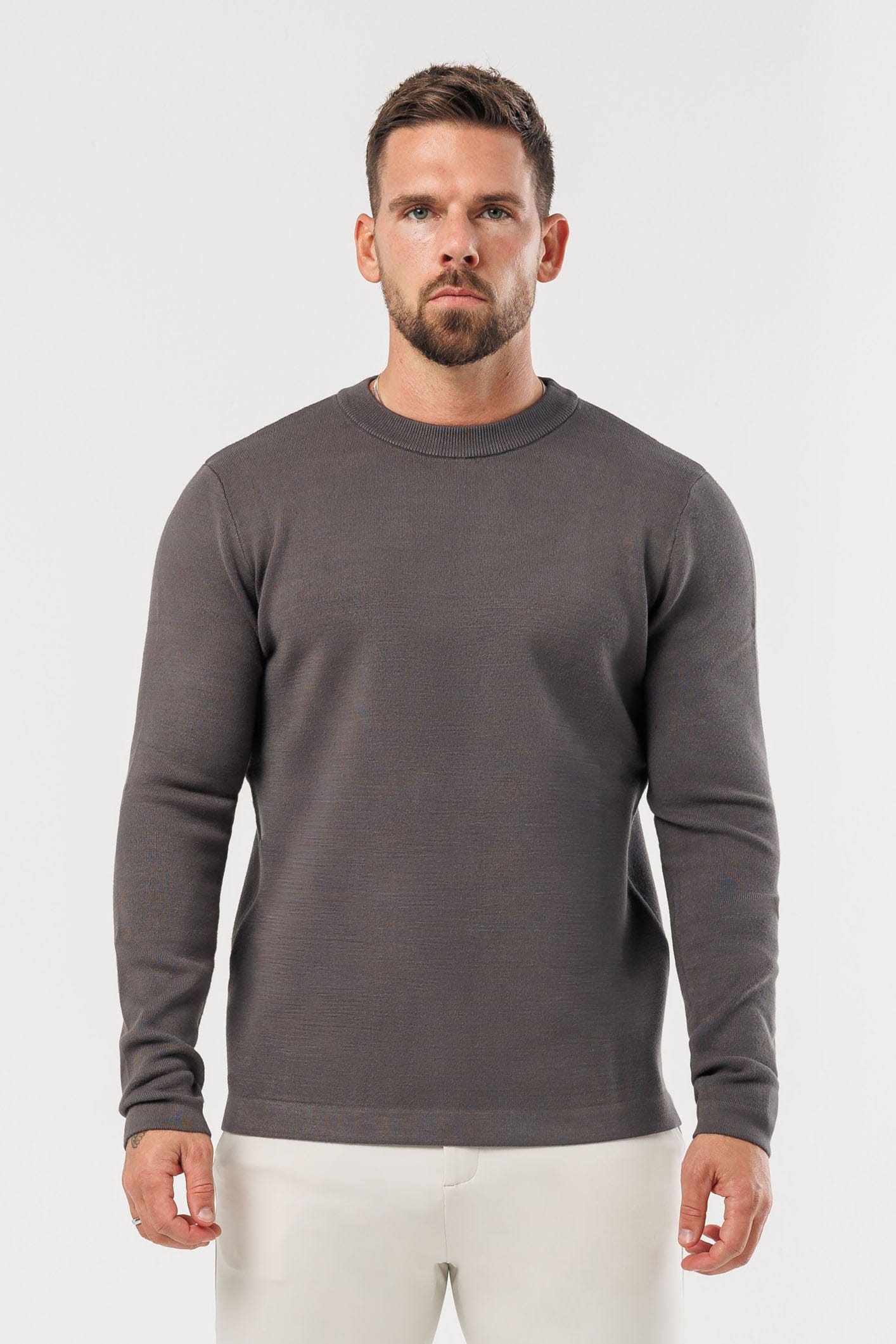 LÜKS RIDGE ÖRGÜ KAZAK - KOYU GRİ