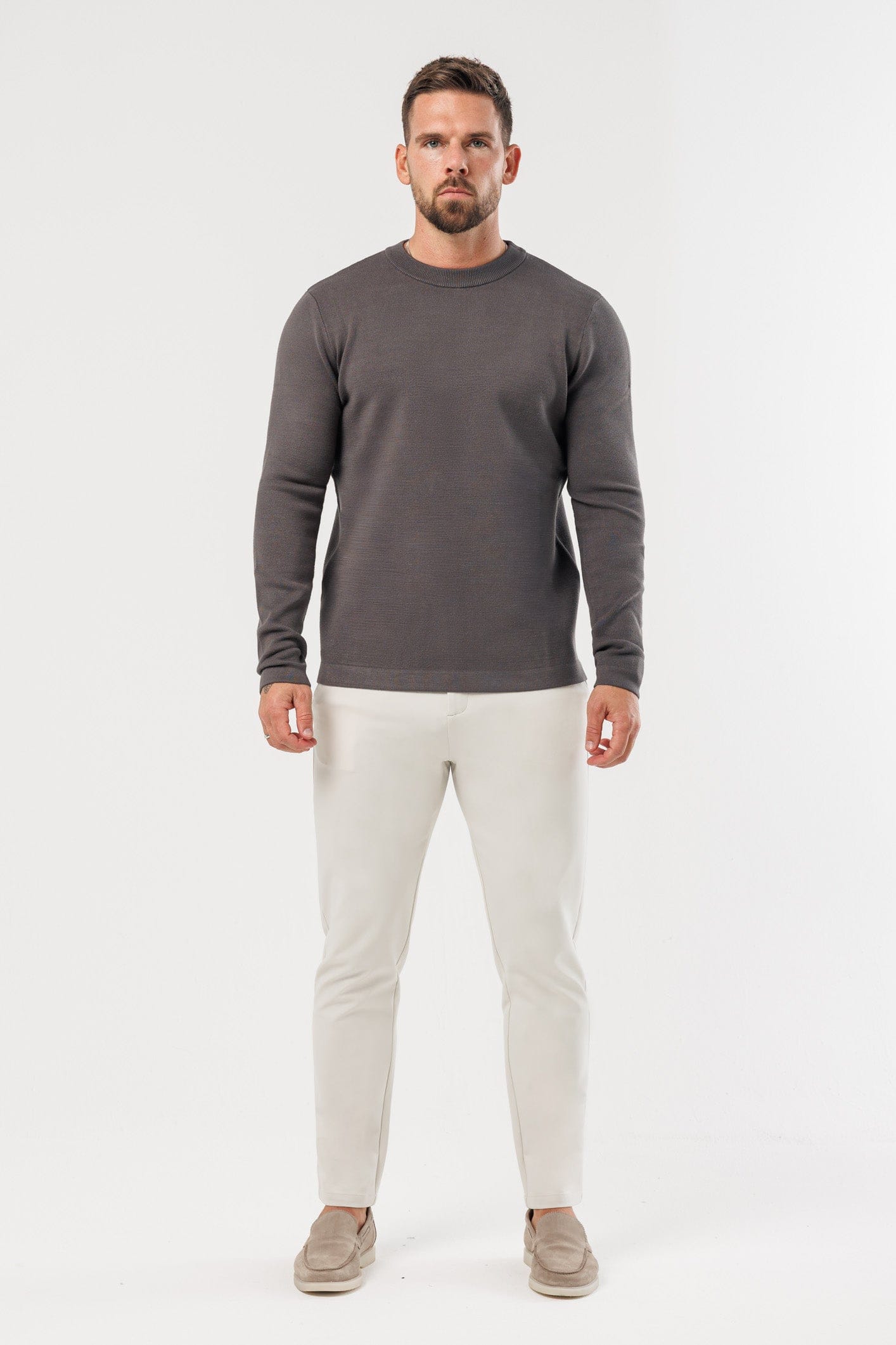 LÜKS RIDGE ÖRGÜ KAZAK - KOYU GRİ