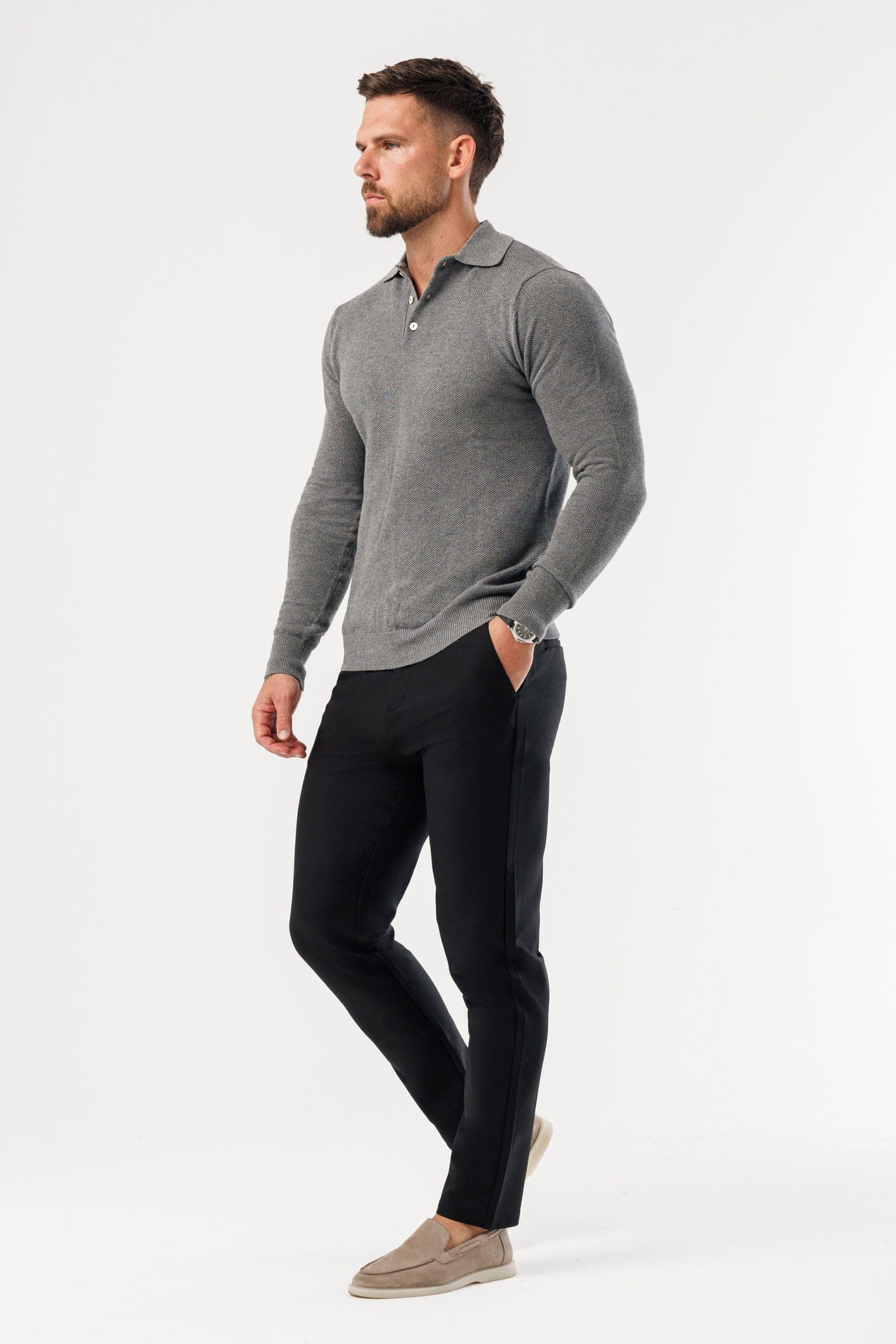 COAST UZUN KOLLU POLO - KOYU GRİ