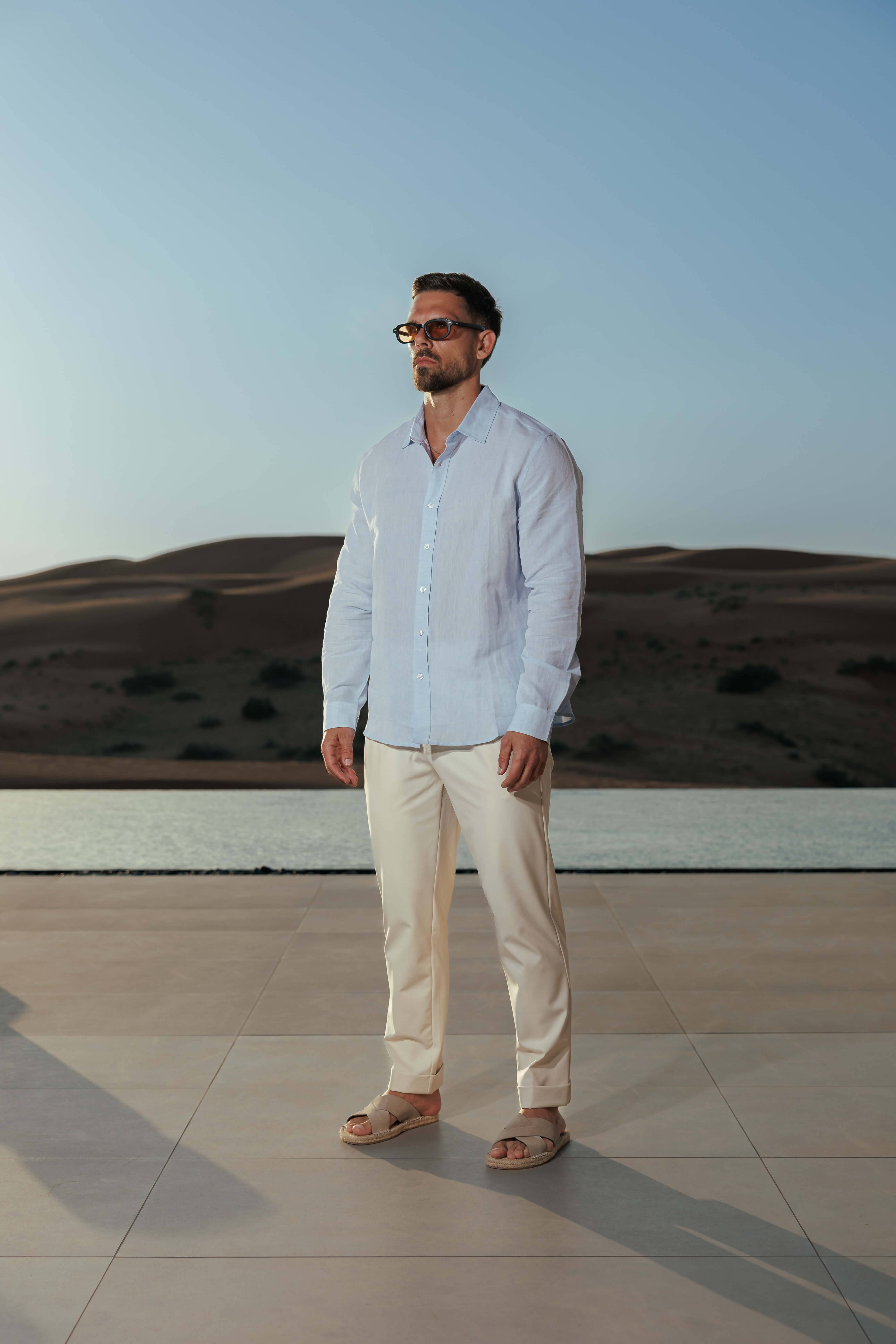 LUXE KETEN GÖMLEK - AÇIK MAVİ