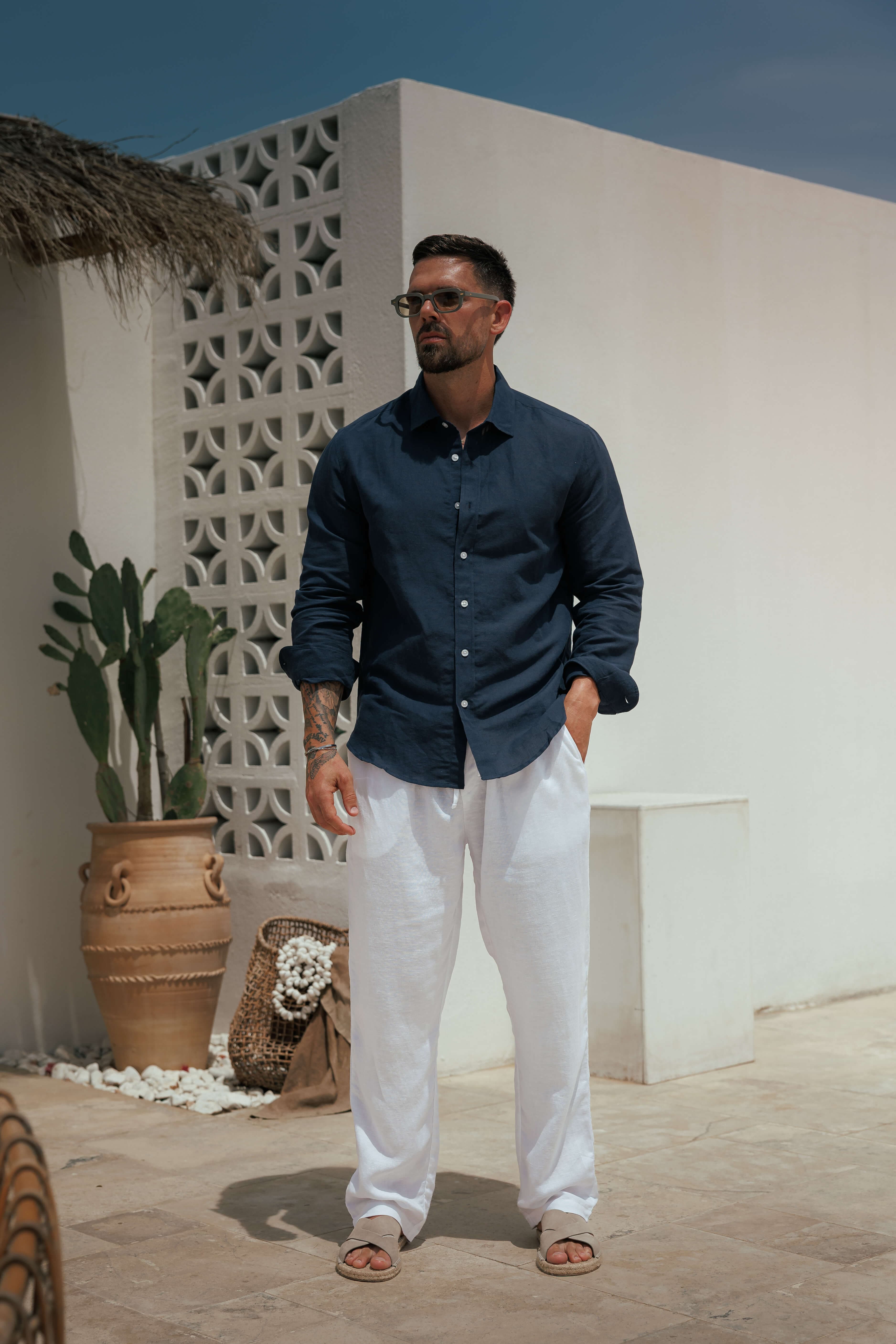 LUXE KETEN GÖMLEK - YEŞİL