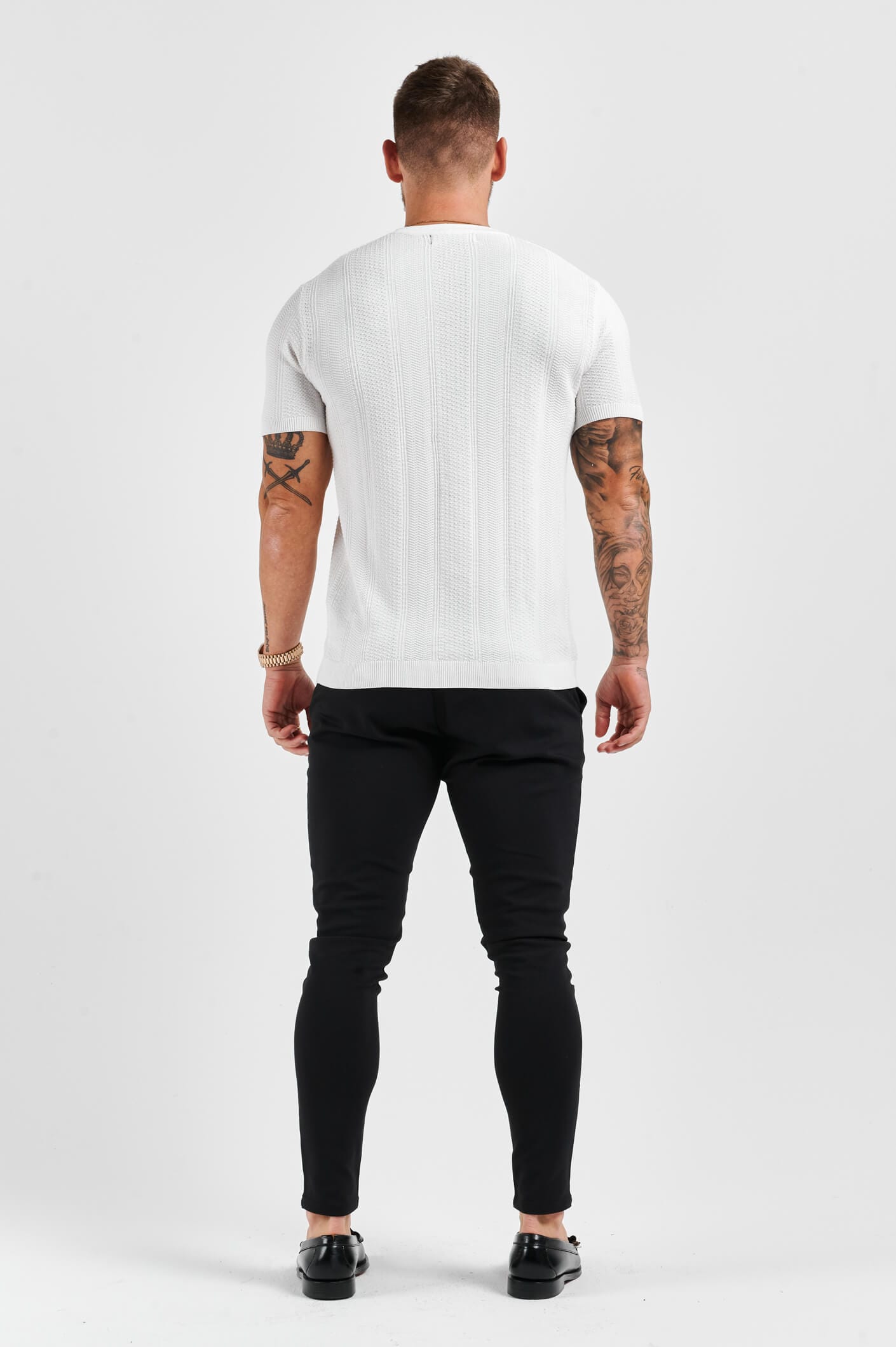 DOKULU TİŞÖRT - BEYAZ