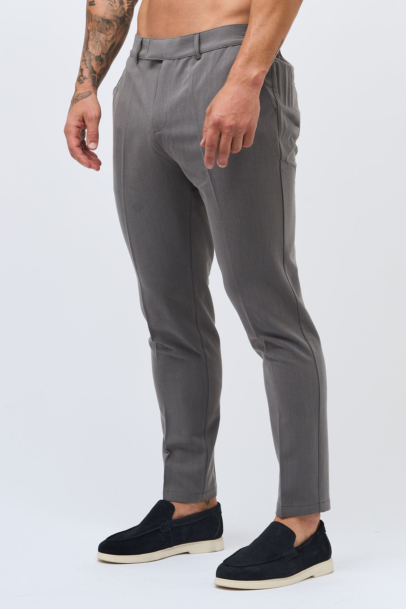 ESNEK DOKUMA PANTOLON - GRİ
